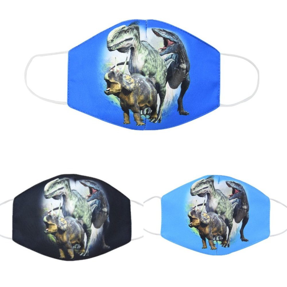 3Pcs Kids Dinosaur Cotton Face Masks